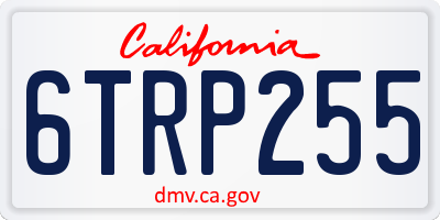 CA license plate 6TRP255