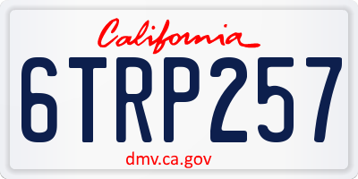 CA license plate 6TRP257