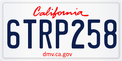 CA license plate 6TRP258