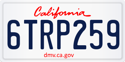 CA license plate 6TRP259