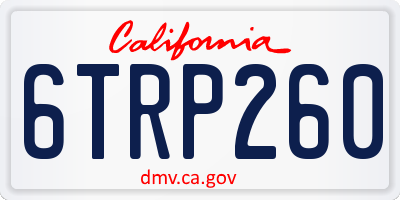 CA license plate 6TRP260