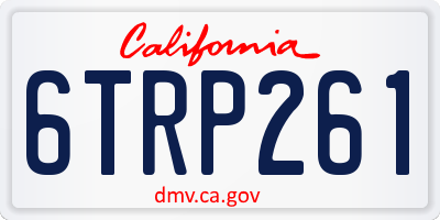 CA license plate 6TRP261