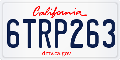 CA license plate 6TRP263