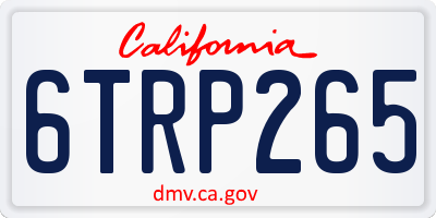 CA license plate 6TRP265