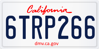 CA license plate 6TRP266