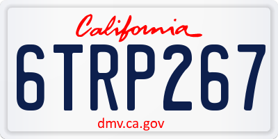 CA license plate 6TRP267