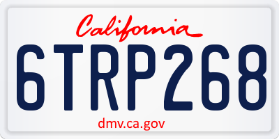 CA license plate 6TRP268