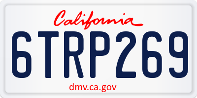 CA license plate 6TRP269