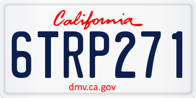 CA license plate 6TRP271