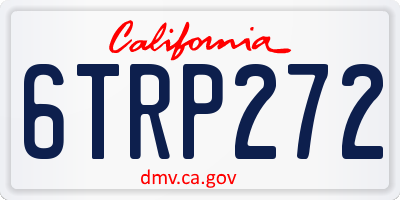 CA license plate 6TRP272