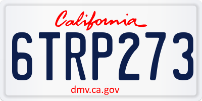 CA license plate 6TRP273