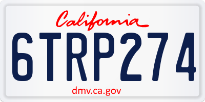CA license plate 6TRP274