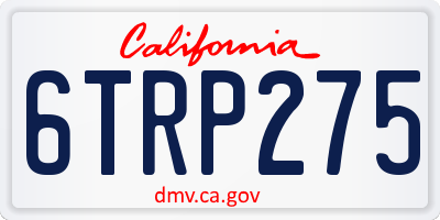 CA license plate 6TRP275
