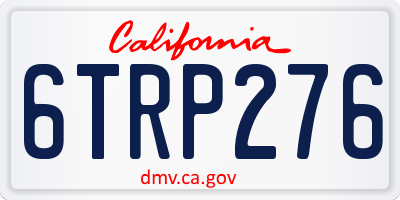 CA license plate 6TRP276