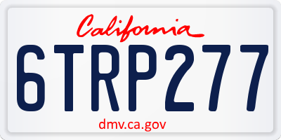 CA license plate 6TRP277