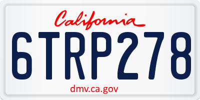 CA license plate 6TRP278