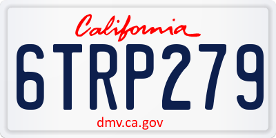 CA license plate 6TRP279