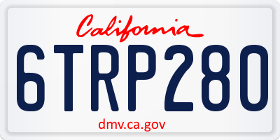 CA license plate 6TRP280