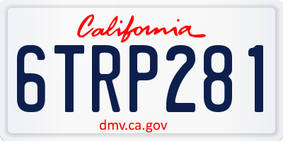 CA license plate 6TRP281