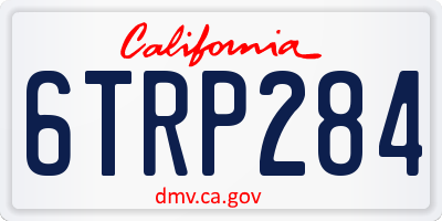 CA license plate 6TRP284