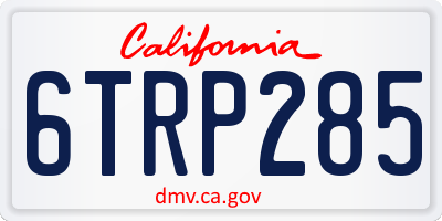 CA license plate 6TRP285