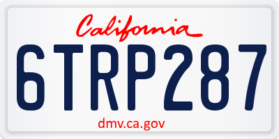 CA license plate 6TRP287