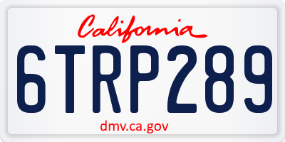 CA license plate 6TRP289