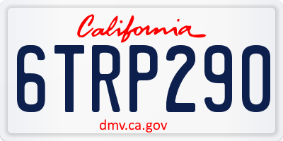 CA license plate 6TRP290