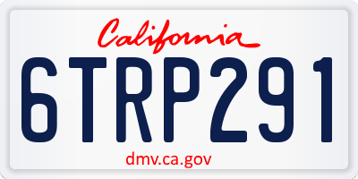 CA license plate 6TRP291