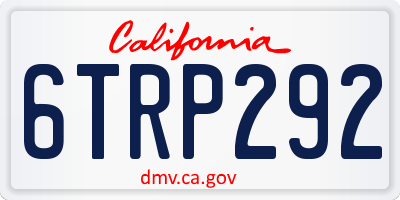 CA license plate 6TRP292