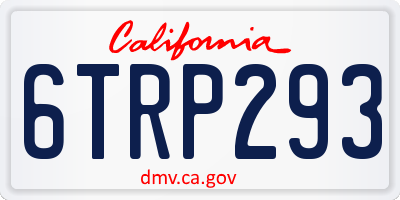 CA license plate 6TRP293