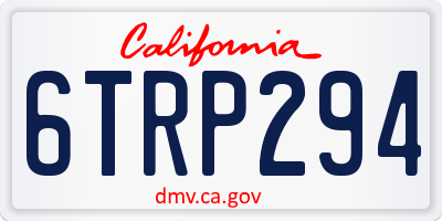 CA license plate 6TRP294