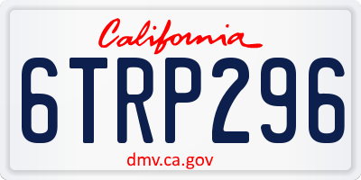 CA license plate 6TRP296