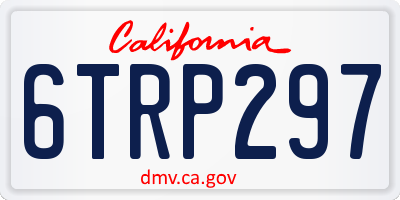 CA license plate 6TRP297