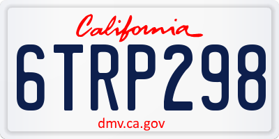 CA license plate 6TRP298