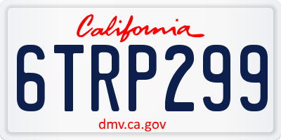 CA license plate 6TRP299