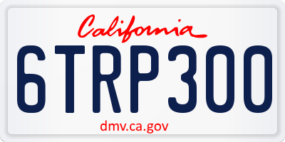 CA license plate 6TRP300