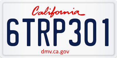 CA license plate 6TRP301