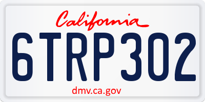 CA license plate 6TRP302