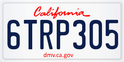 CA license plate 6TRP305