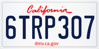 CA license plate 6TRP307