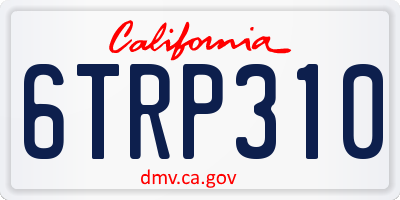 CA license plate 6TRP310