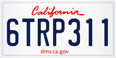 CA license plate 6TRP311