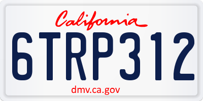 CA license plate 6TRP312
