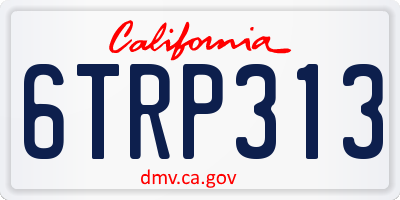 CA license plate 6TRP313