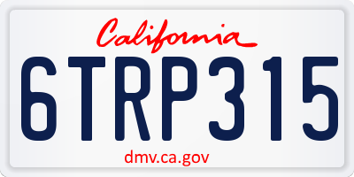 CA license plate 6TRP315