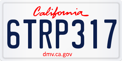 CA license plate 6TRP317