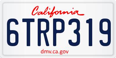 CA license plate 6TRP319