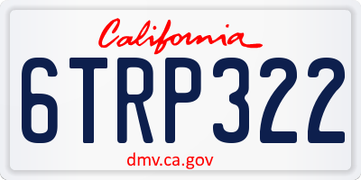 CA license plate 6TRP322