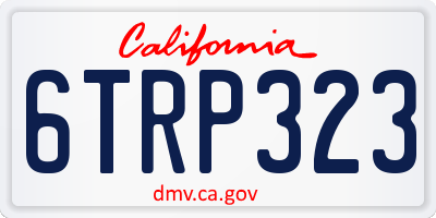 CA license plate 6TRP323